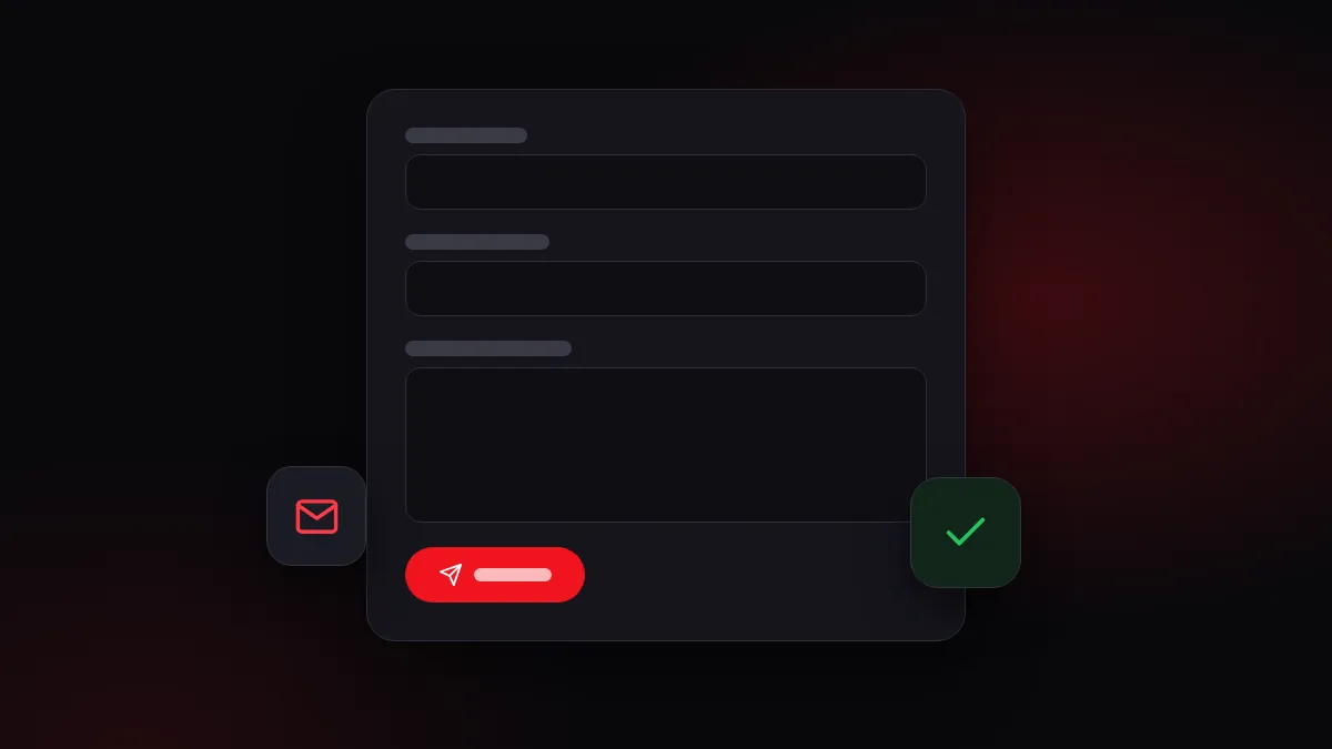Illustration of a message form with a check mark for sending feedback